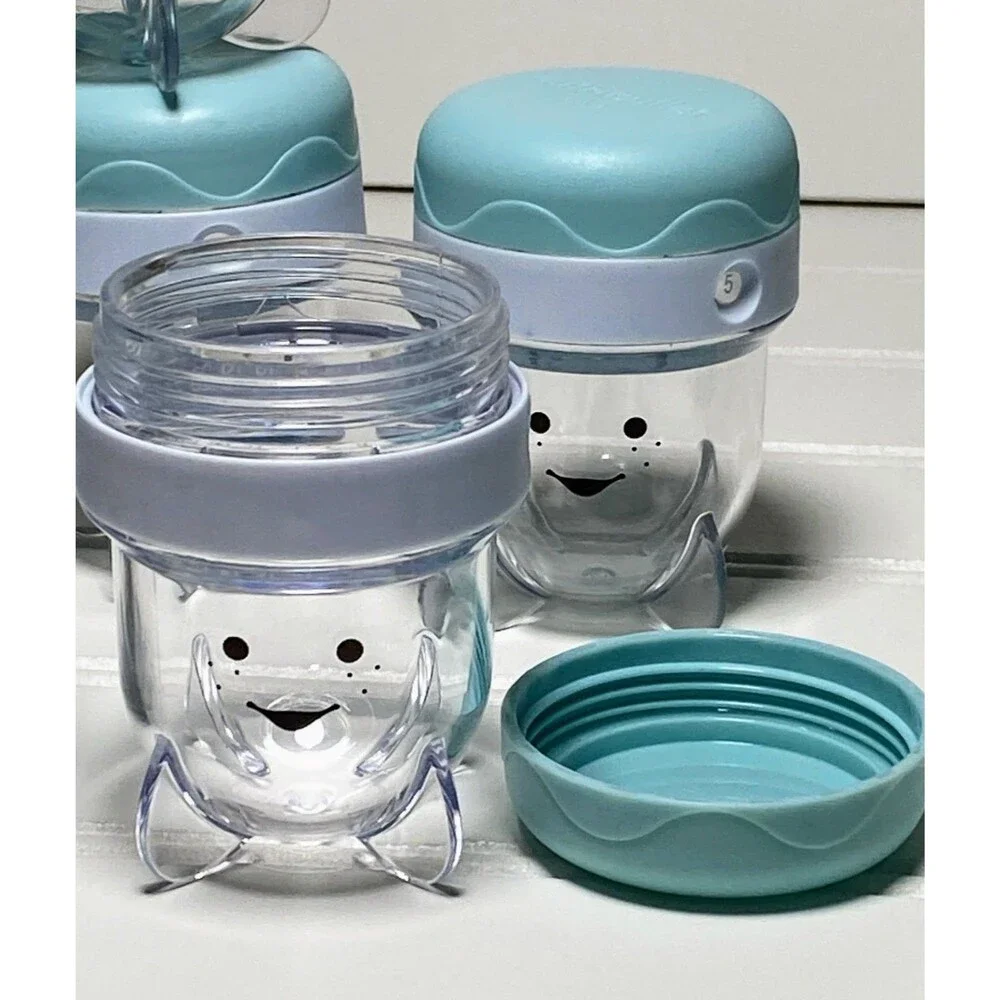 Nutribullet Baby Food Blender Cups Storage Jars Freezer Tray Blue/White NBY50100